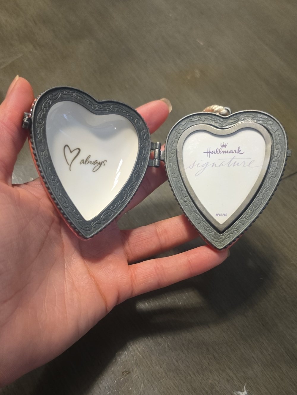 Hallmark Heart-Shaped Keepsake Frame - Silver and White